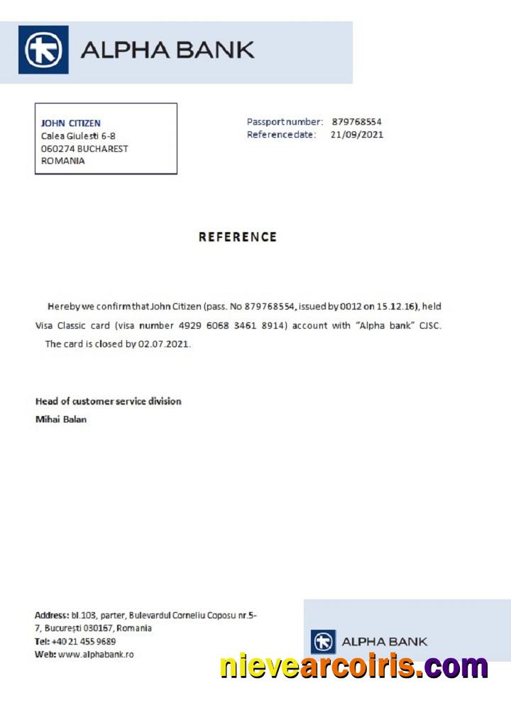 Romania Alpha bank closure reference